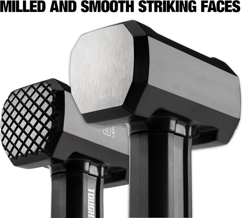 TOUGHBUILT – 3 lb. Fiberglass Drilling Hammer, Heavy-Duty Mini Sledge Hammer Drop-Forged Steel Head, Shock-Absorbing Fiberglass Handle, Precision Balance, Anti-Vibration Grip (TB-H1-1DR-F3) - Image 4